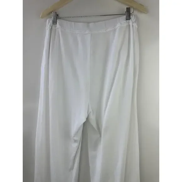 Eileen Fisher Lightweight Organic Cotton Terry Pant Easy Fit Crop Ankle White S - Picture 12 of 14